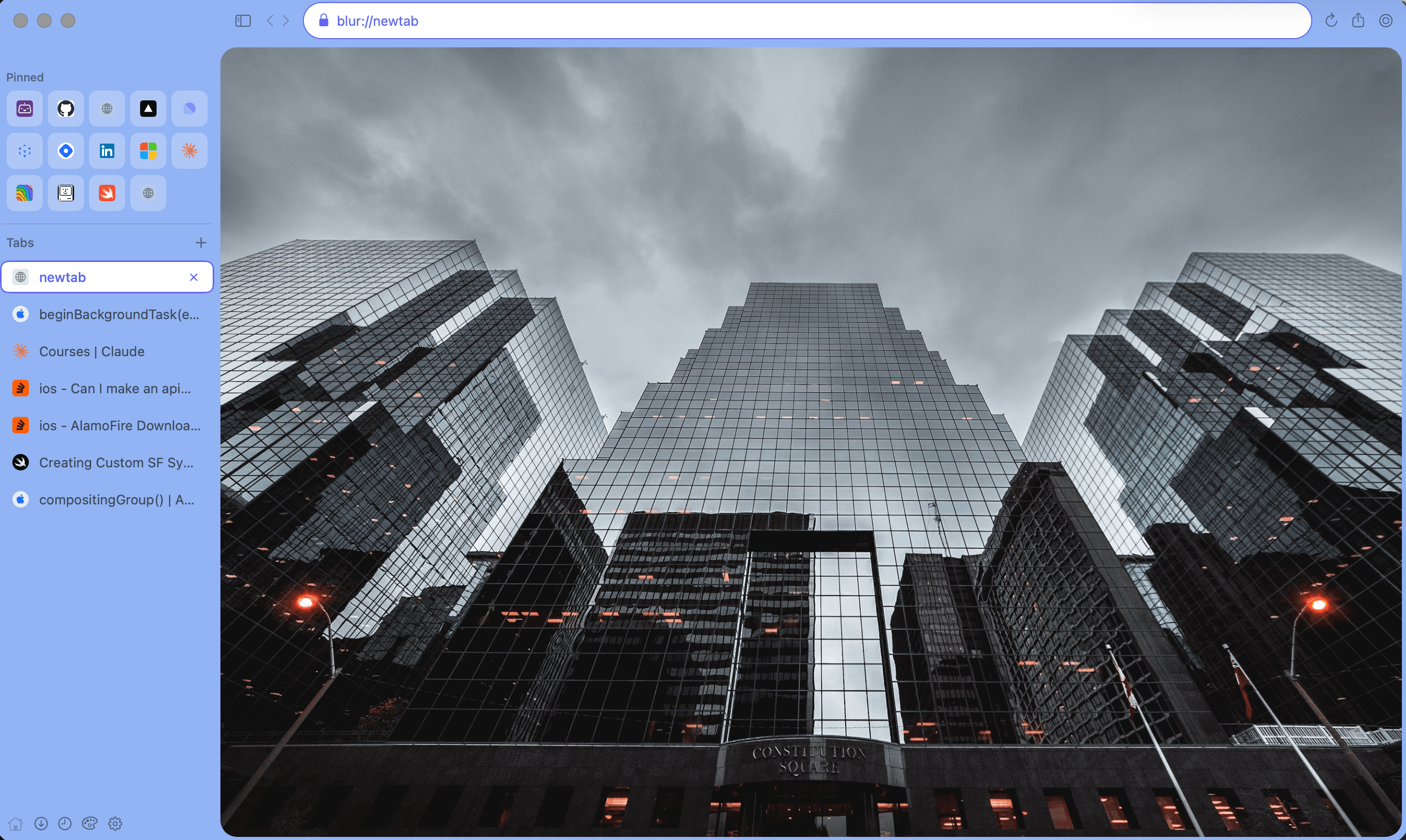 Blur Browser main window